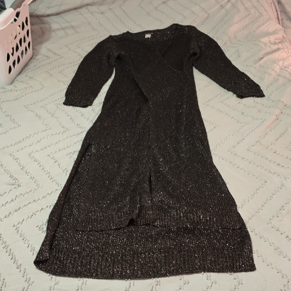 VENUS Shimmering Black Knit Top